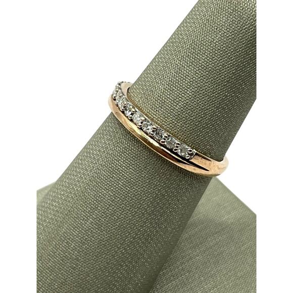 10K Rose Gold Plain & .36cttw Diamond Band Ring (14388) - Picture 2 of 7